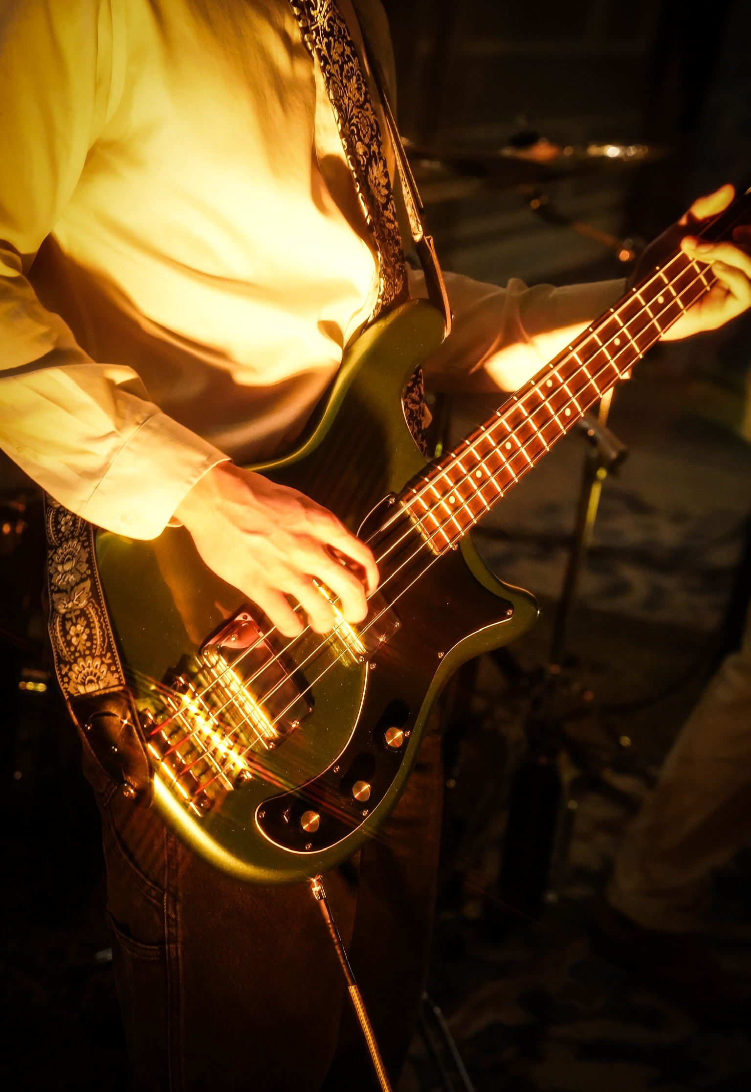 Wedding gig bass close-up